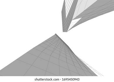 building 3d architecture, vector background