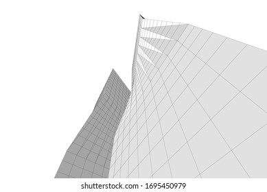 building 3d architecture, vector background
