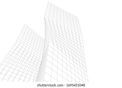 building 3d architecture, vector background