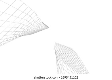 building 3d architecture, vector background