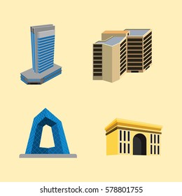 Building 3D Design Vector.