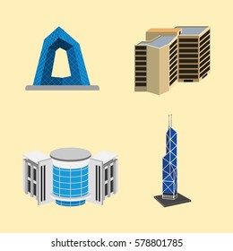 Building 3D Design Vector.