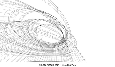 Building 3d drawing architectural background