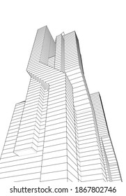Fondo arquitectónico del dibujo 3d
