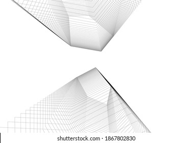 Building 3d drawing architectural background