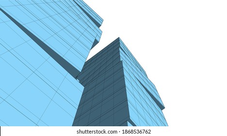 Building 3d drawing architecture background
