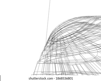 Building 3d drawing architecture background