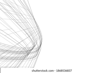 Building 3d drawing architecture background