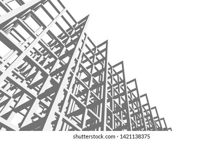 Building 3d structure. Architectural background. 