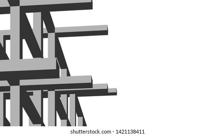 Building 3d structure. Architectural background. 