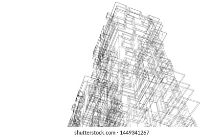 Building 3d structure. Architectural background. 