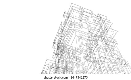 Building 3d structure. Architectural background. 