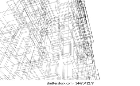 Building 3d structure. Architectural background. 