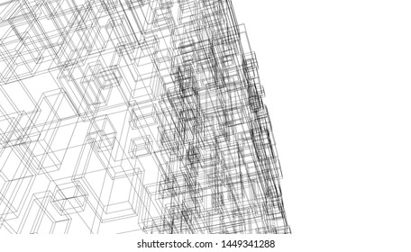 Building 3d structure. Architectural background. 