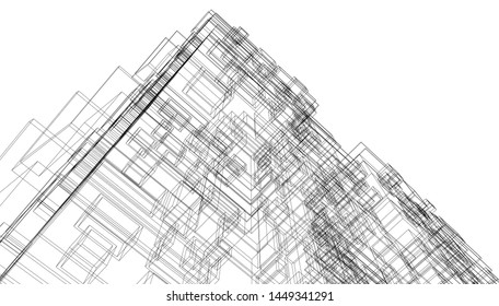 Building 3d structure. Architectural background. 