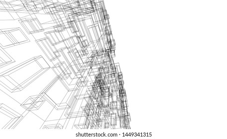 Building 3d structure. Architectural background. 