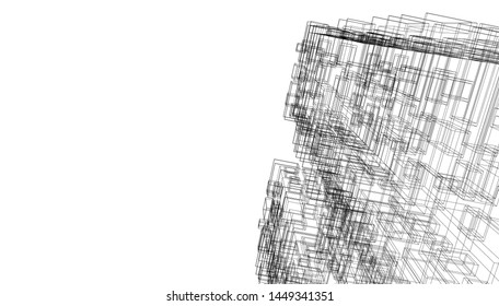 Building 3d structure. Architectural background. 
