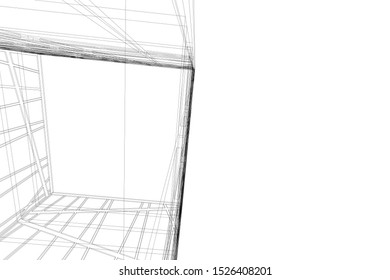 Building 3d structure. Architectural background. 