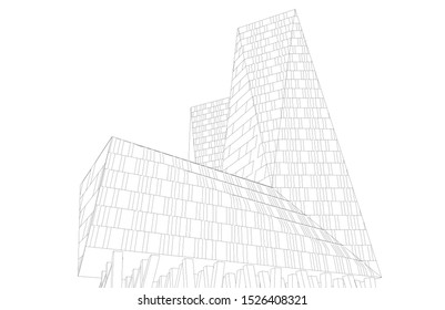 Building 3d structure. Architectural background. 