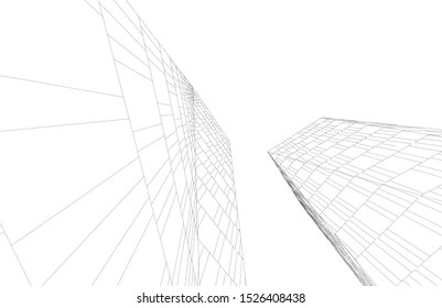 Building 3d structure. Architectural background. 