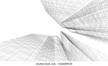 Building 3d structure. Architectural background. 