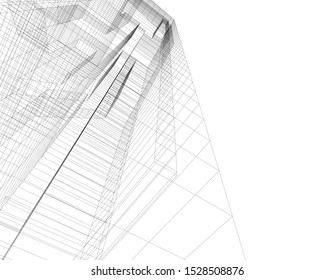 Building 3d structure. Architectural background. 