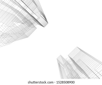 Building 3d structure. Architectural background. 