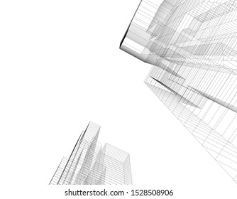 Building 3d structure. Architectural background. 