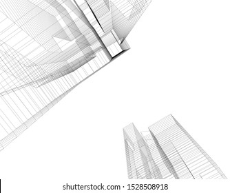 Building 3d structure. Architectural background. 