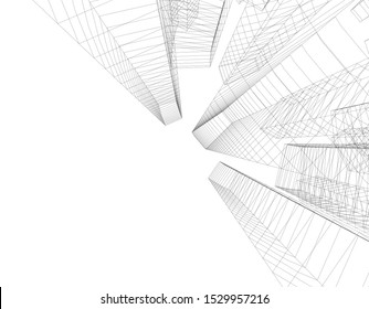 Building 3d structure. Architectural background. 