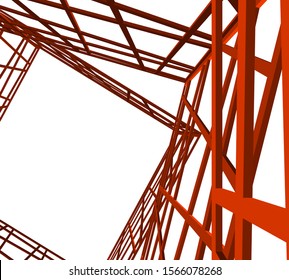 Building 3d structure. Architectural background. 