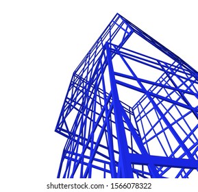 Building 3d structure. Architectural background. 