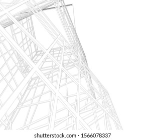 Building 3d structure. Architectural background. 