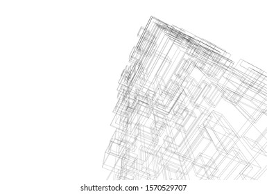 Building 3d structure. Architectural background. 