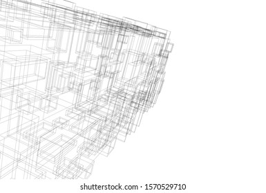 Building 3d structure. Architectural background. 