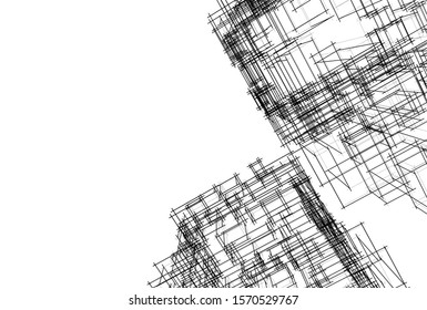 Building 3d structure. Architectural background. 