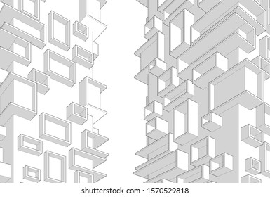 Building 3d structure. Architectural background. 