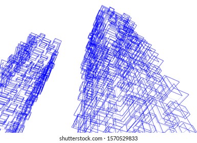 Building 3d structure. Architectural background. 