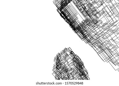 Building 3d structure. Architectural background. 