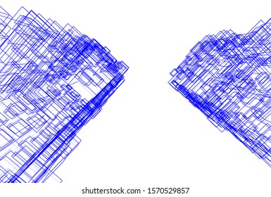 Building 3d structure. Architectural background. 