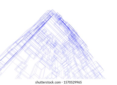 Building 3d structure. Architectural background. 