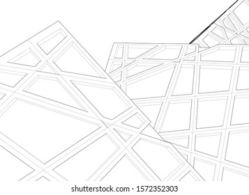 Building 3d structure. Architectural background. 