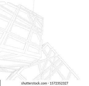 Building 3d structure. Architectural background. 