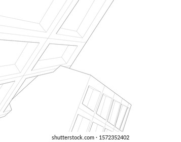 Building 3d structure. Architectural background. 