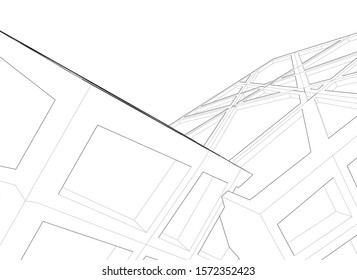 Building 3d structure. Architectural background. 