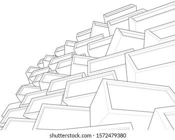 Building 3d structure. Architectural background. 