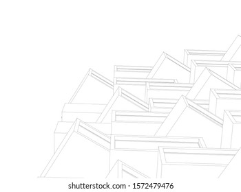 Building 3d structure. Architectural background. 