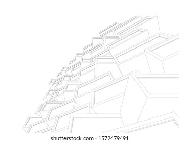 Building 3d structure. Architectural background. 