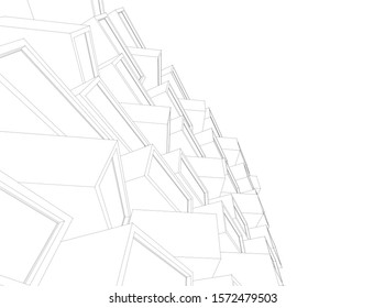 Building 3d structure. Architectural background. 