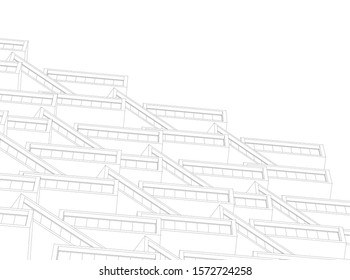 Building 3d structure. Architectural background. 